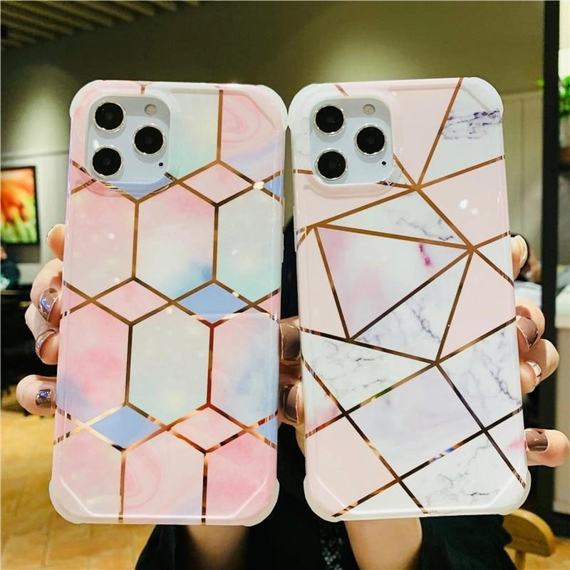 Funda Compatible Con Galaxy Marmol Geometria Mujer Protector