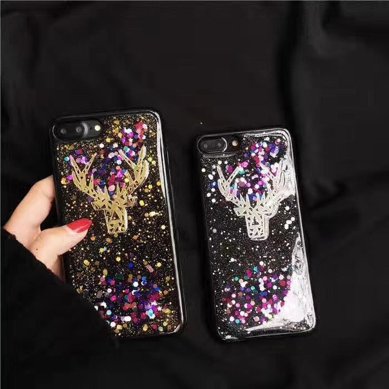 Funda para iPhone Alce Brillos Estrellas Galaxia Reno Foil