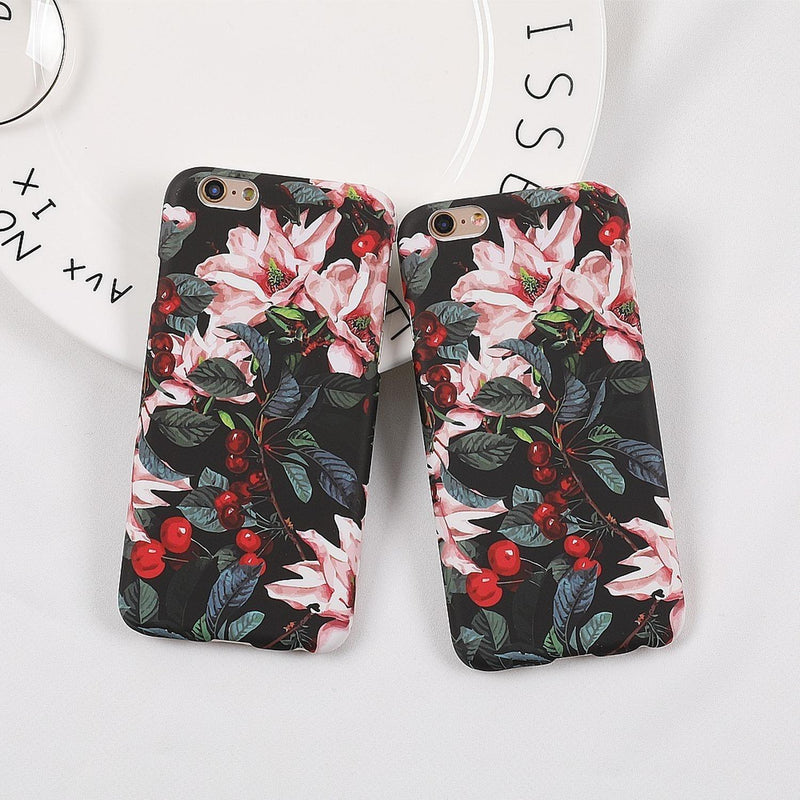 Funda para iPhone Hoja Verde Planta Flores Case Mujer Verano