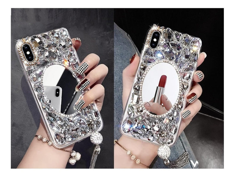 Case Espejo Piedras Colgante Galaxy S8|s9|s10|e|+ Note8/9