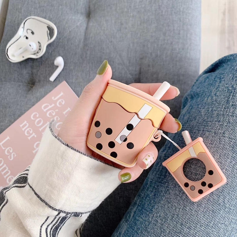 Funda para AirPods Tapioca Yogurt Bebida Popote Mujer Case