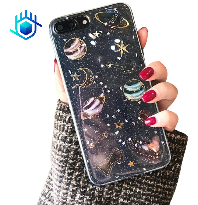 Funda para iPhone Universo Galaxia Estrellas Mujer Hombre 3D