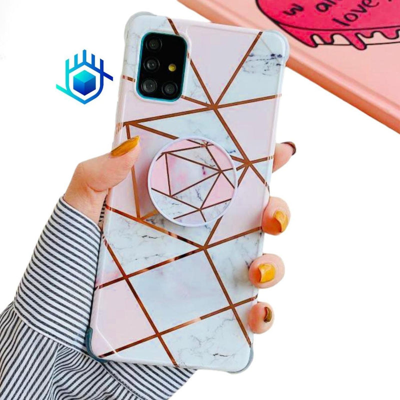 Funda Compatible Con Galaxy Marmol Geometria Mujer Protector