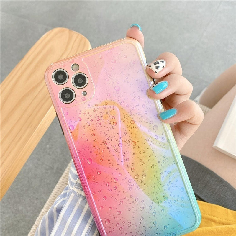 Funda Premium para iPhone Arcoiris Mujer Brillos Reforzada