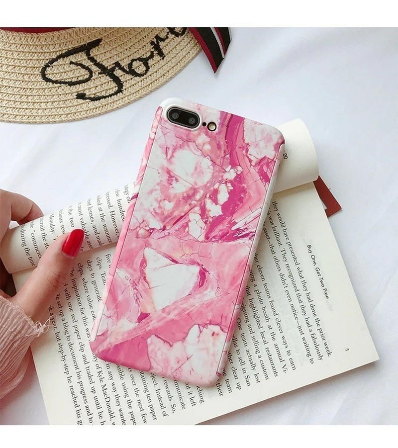 Funda 360+ Mica para iPhone Marmol Delgada Ligera Mujer Case