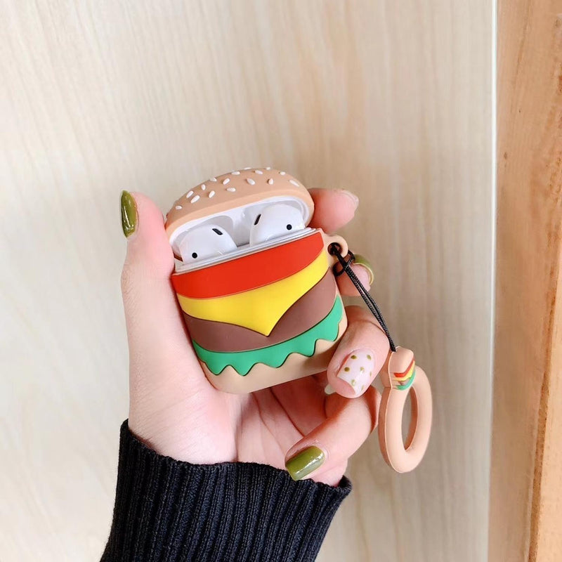 Funda AirPods Fast Food Comida Snack Papas Love Anillo Goma Silicon Resistente Case Dama Hombre Muje