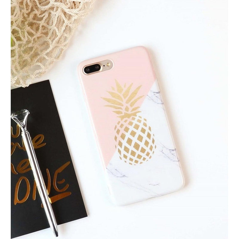 Funda Retrato Piña Para iPhone Pintura Mujer Fruta Tropical