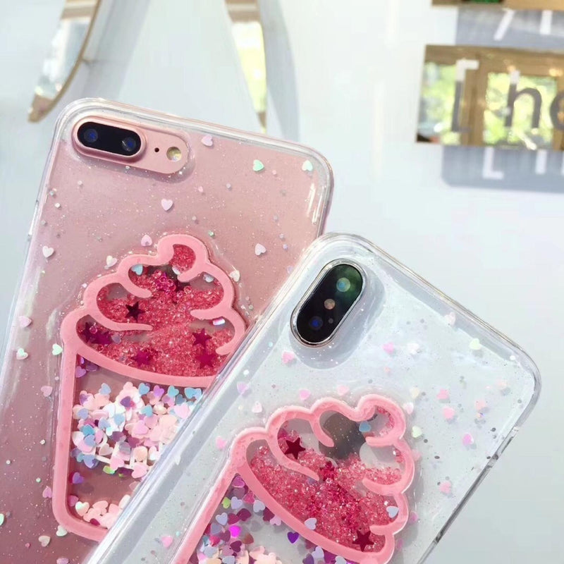 Funda iPhone Glitter Cupcake Pastelito Malteada Dama Mujer