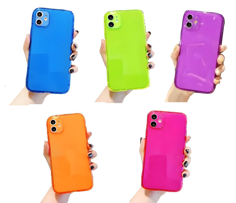 Funda para iPhone Goma Neon Airbag Resistente Mujer Hombre