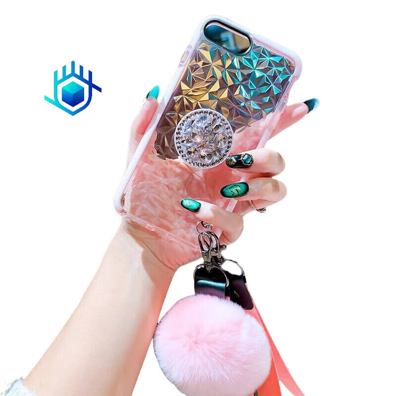 Funda Compatible Con Xiaomi Diamantes 3D Pompon Correa Mujer