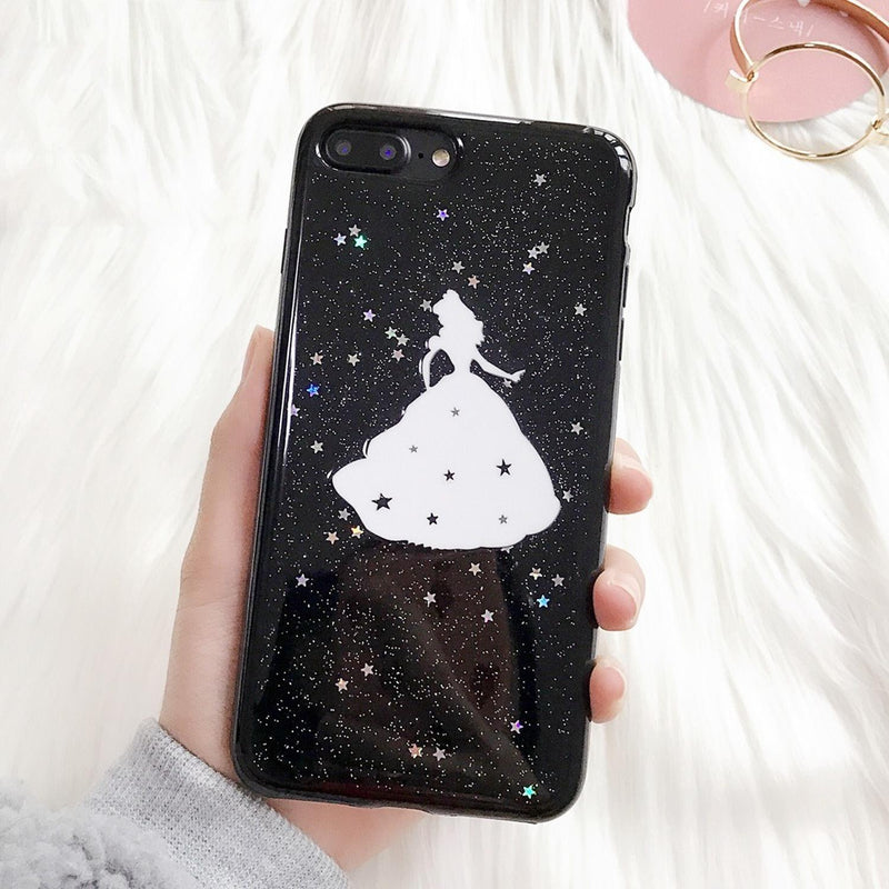 Funda Para iPhone Princesa Dama Mujer Estrellas Glitter Niña