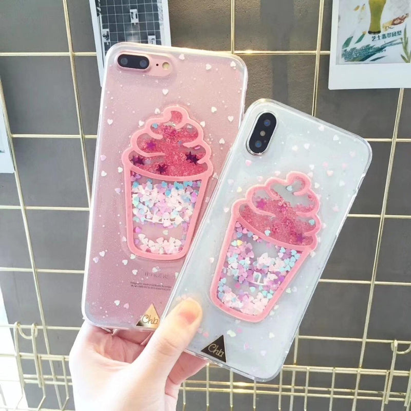 Funda iPhone Glitter Cupcake Pastelito Malteada Dama Mujer