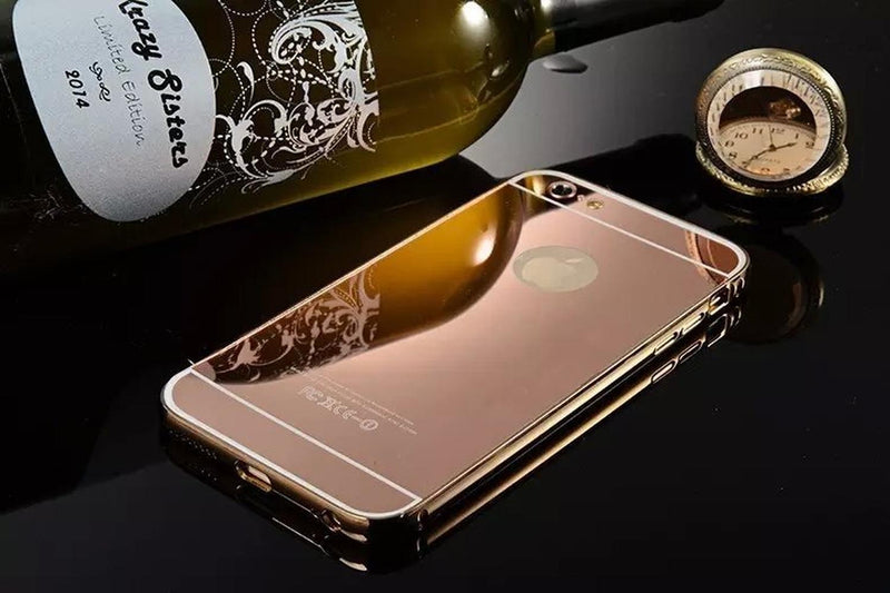 Case Para iPhone De Aluminio Espejo Bumper Resistente Uso Rudo Metal Funda Hombre Mujer Dama Caballe