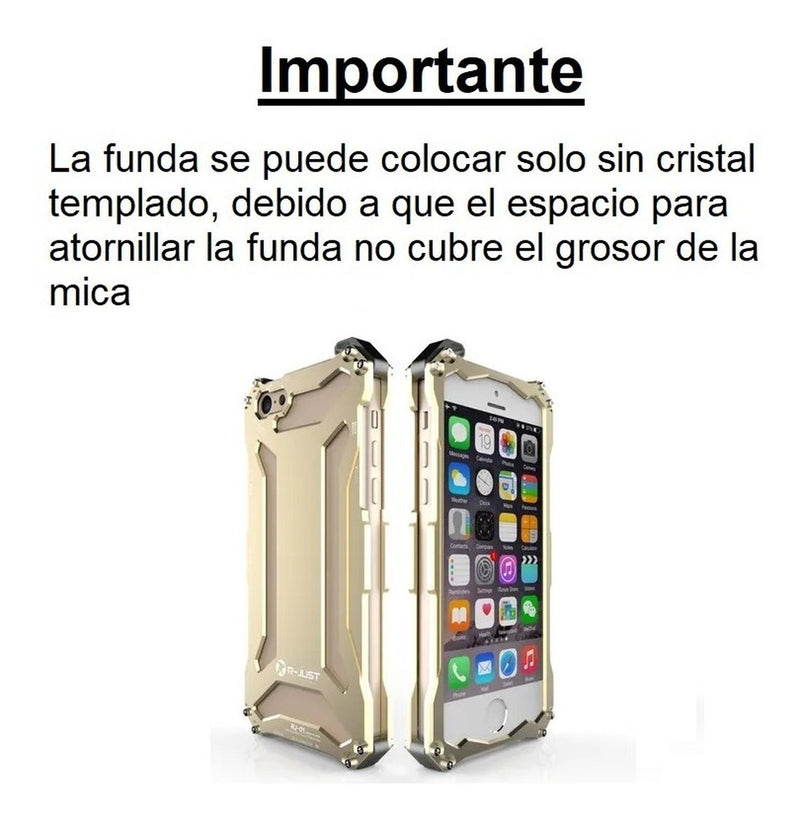 Funda Case Armadura De Aluminio iPhone 6 6s 7 8 Plus Rigido