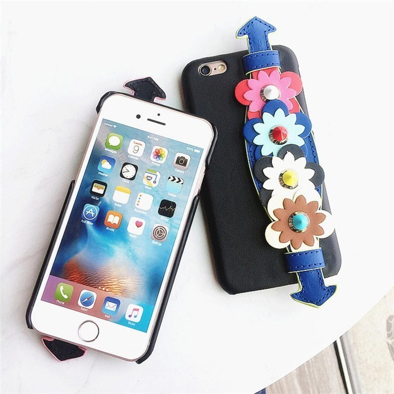 Funda Para iPhone Flor Daisy Agarradera Dama Mujer Floral