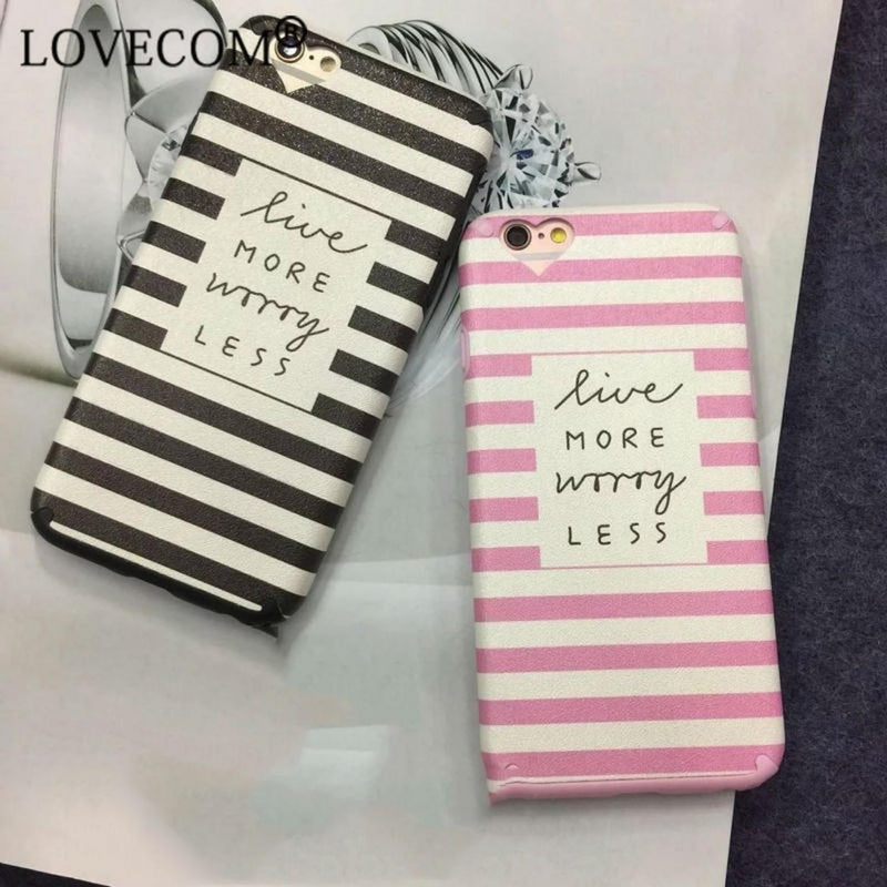 Funda Para iPhone Live More Worry Less Frase Mujer Hombre