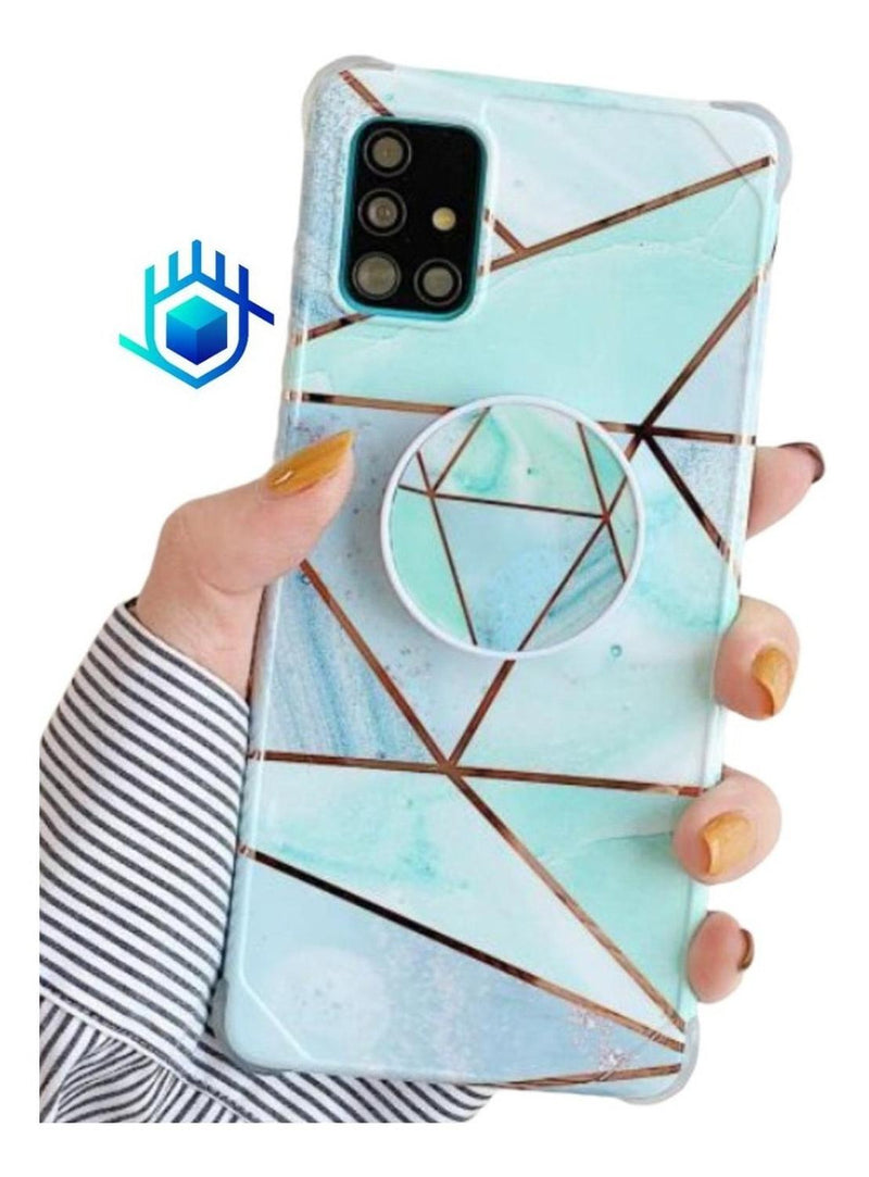 Funda Compatible Con Galaxy Marmol Geometria Mujer Protector