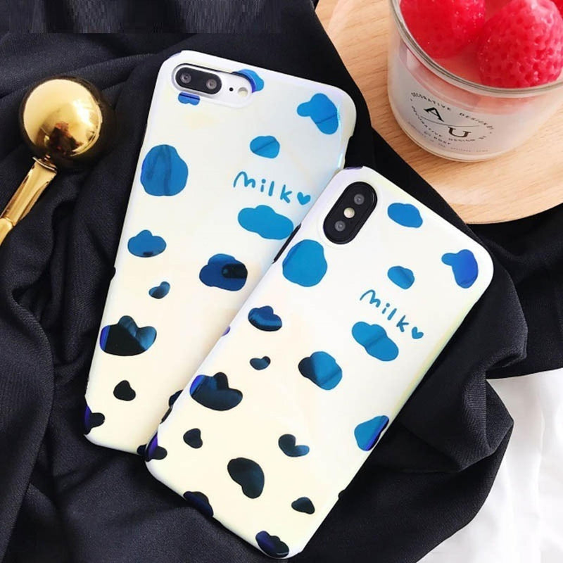 Funda Para iPhone Love Milk Heart Vaca Leche Mujer Nubes 3d