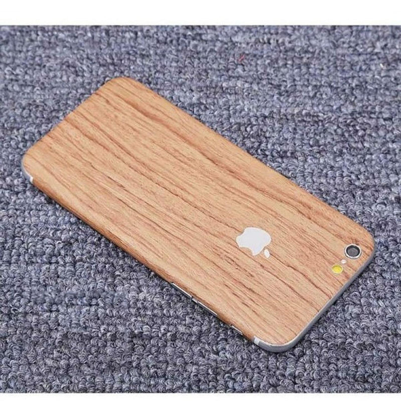 Sticker Tipo Madera iPhone Hombre Mujer Protector Pegatina