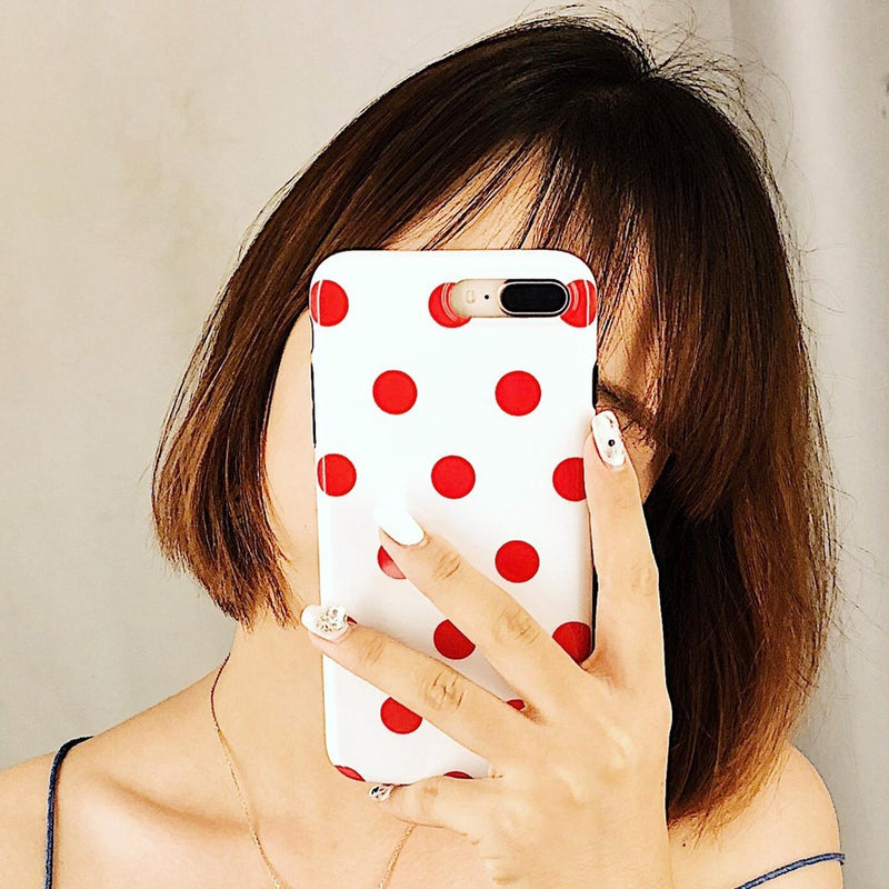 Funda para iPhone Lunares Rojo Puntos Polka Mujer Hombre 3D