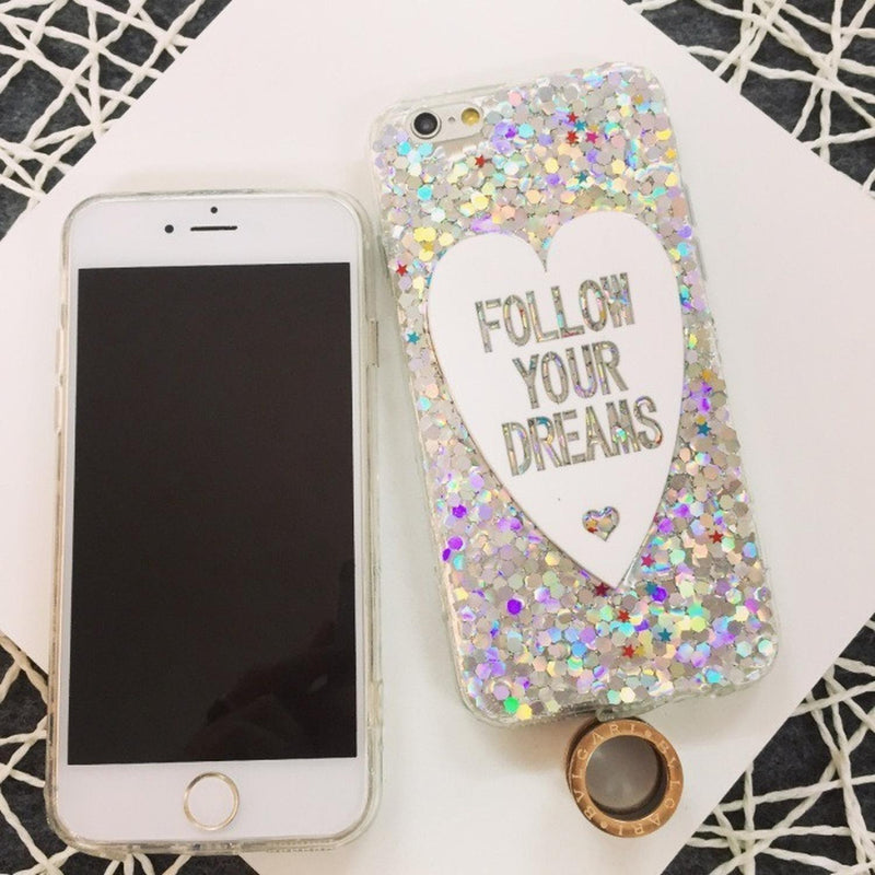 Funda Glitter Para iPhone Corazon Amor Dama Mujer Brillos 3d