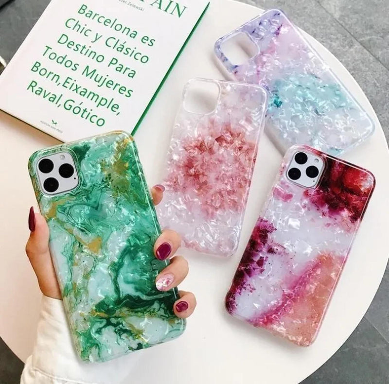 Funda para iPhone Brillo Resistente Mujer Case Tornasol Dama