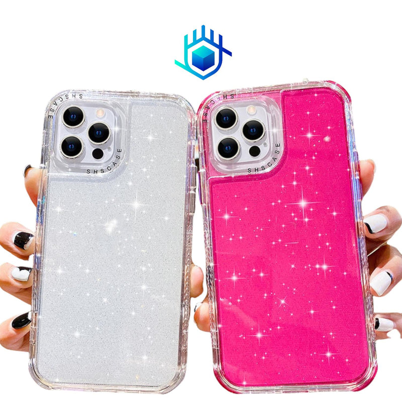 Funda para iPhone 360 Brillos+Mica Protector Reforzada Mujer