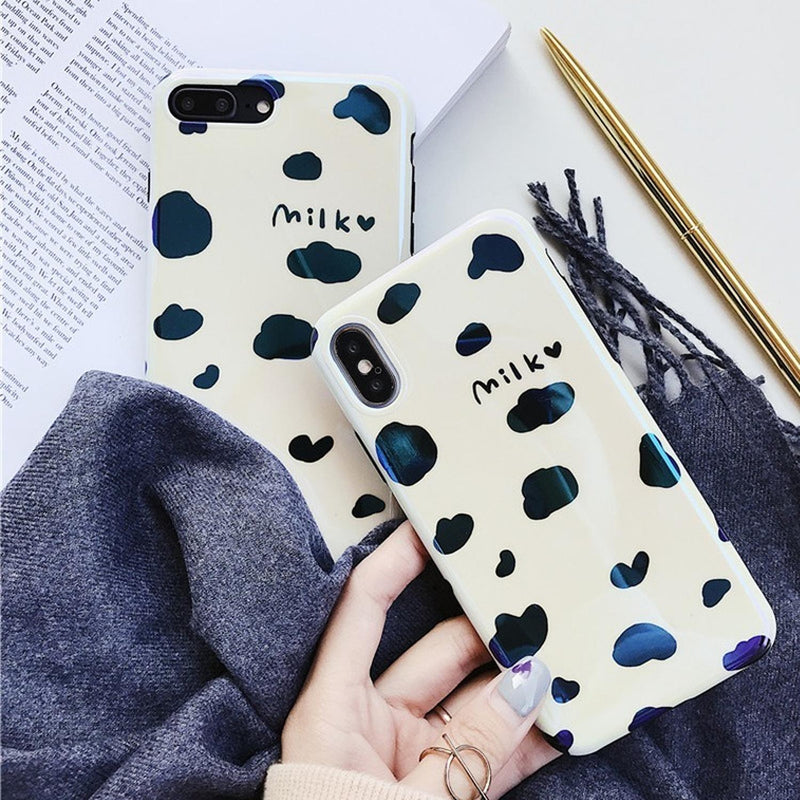 Funda Para iPhone Love Milk Heart Vaca Leche Mujer Nubes 3d