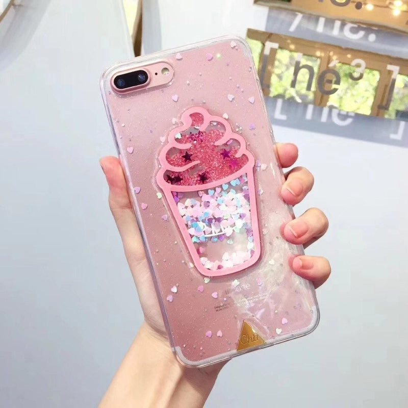 Funda iPhone Glitter Cupcake Pastelito Malteada Dama Mujer