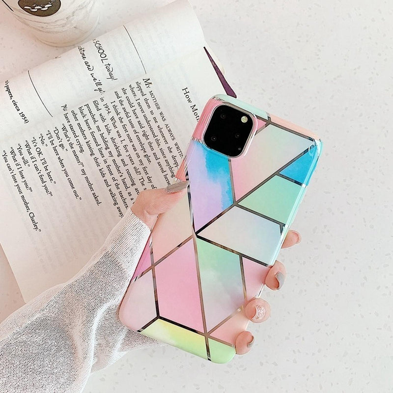 Funda Geometria Compatible Con Huawei Marmol Mujer Protector