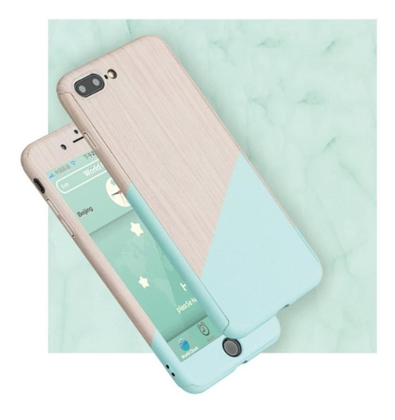 Funda 360+ Mica para iPhone Marmol Delgada Ligera Mujer Case