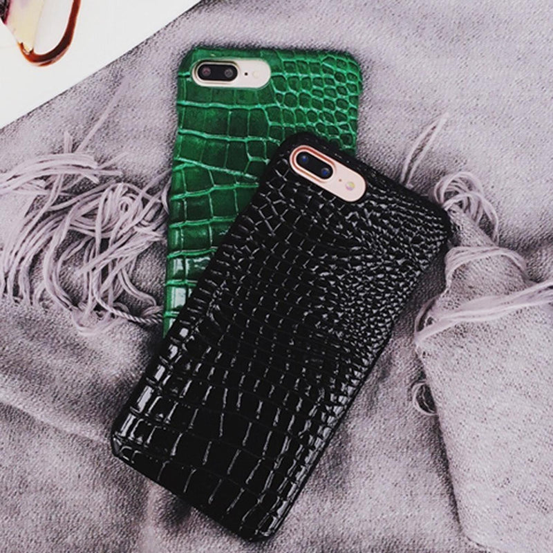 Case Para iPhone Tipo Cocodrilo Escama Elegante Hombre Mujer