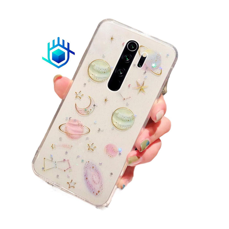 Case Galaxia Huawei Universo Estrellas Mujer Hombre Brillos