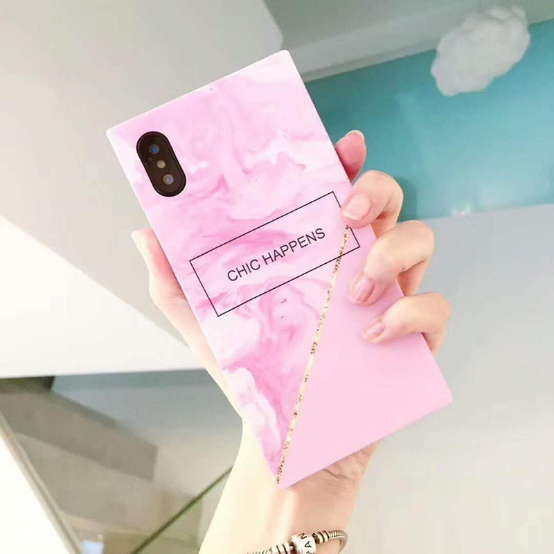 Funda Marmol Para iPhone Chic Happens Pastel Dama Mujer Moda