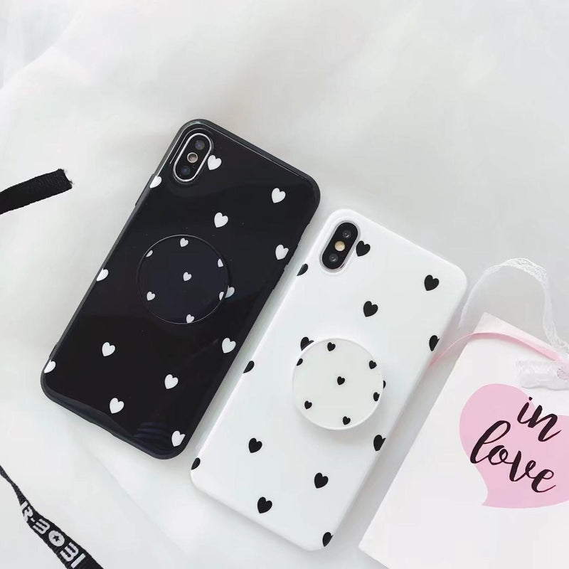 Funda Para iPhone +Mica Corazones Mujer Protector Resistente