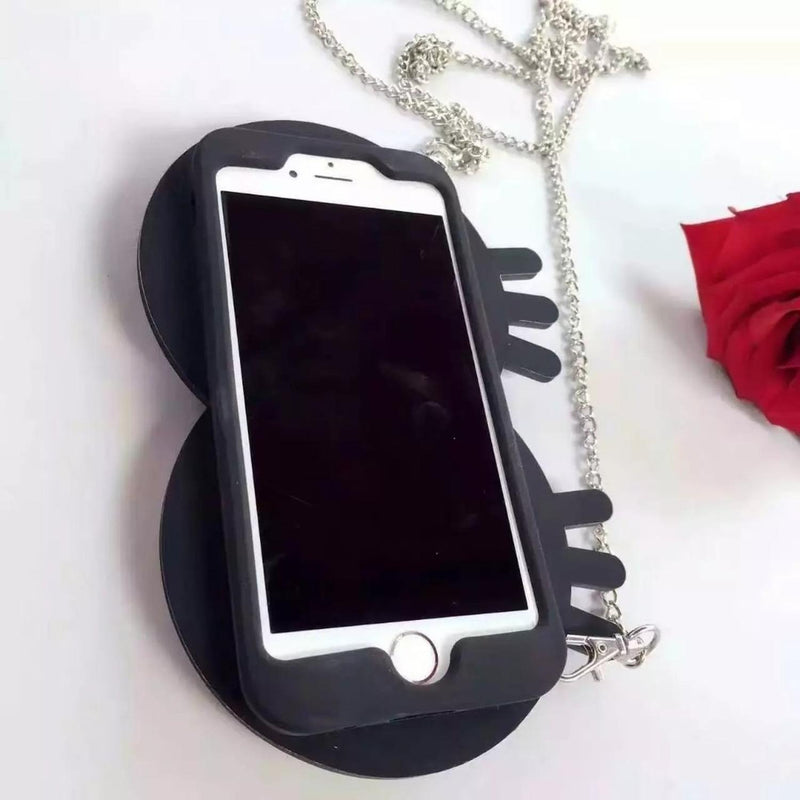 Funda Para iPhone Emoji Ojos 3d + Cadena Dama Hombre Mujer