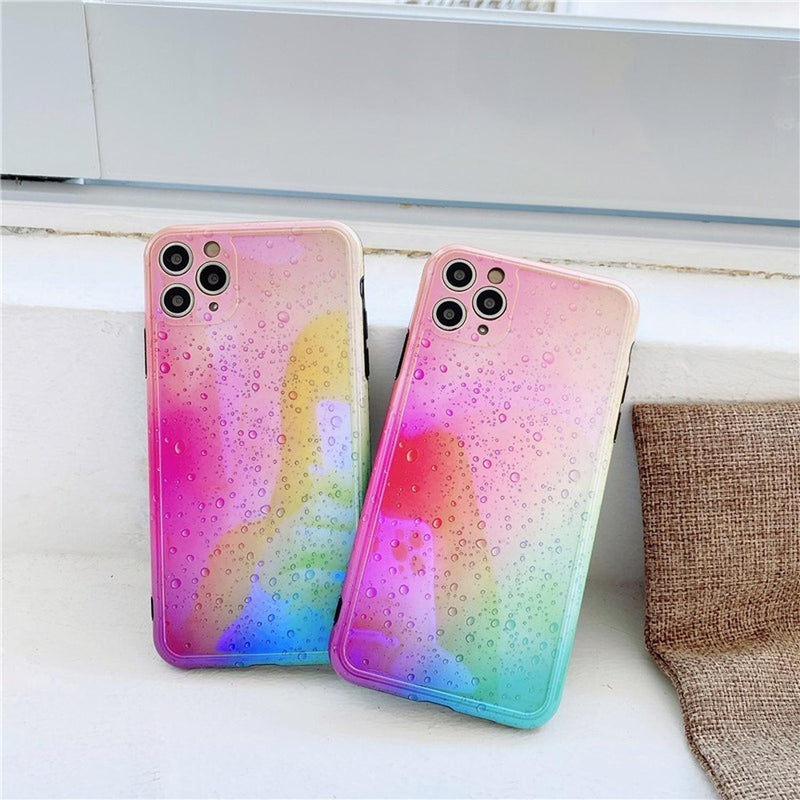 Funda Premium para iPhone Arcoiris Mujer Brillos Reforzada