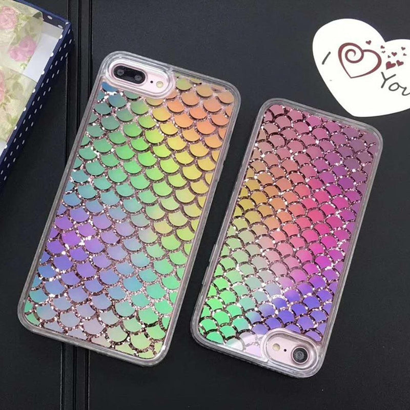 Funda para iPhone Escamas Tornasol Sirena Dragon Pez Mujer