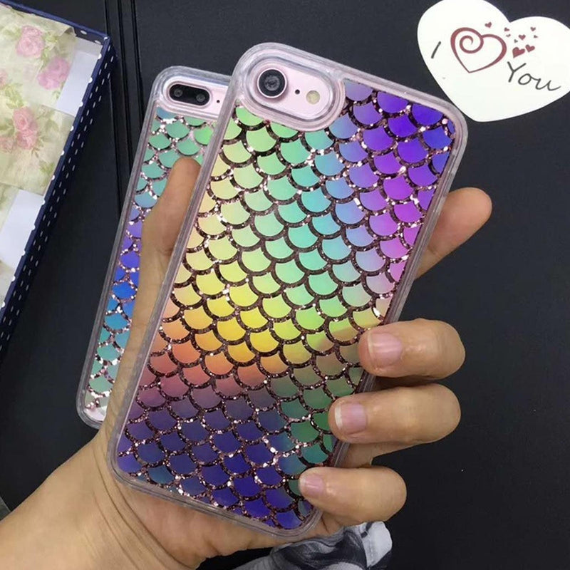 Funda para iPhone Escamas Tornasol Sirena Dragon Pez Mujer