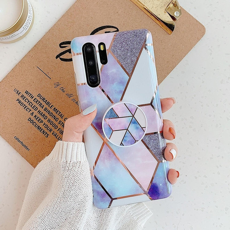 Funda Geometria Compatible Con iPhone Marmol Mujer Dama Case