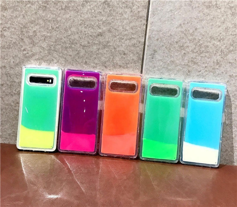 Funda Arena Luminos Para Samsung Brilla Oscuridad Neon Mujer