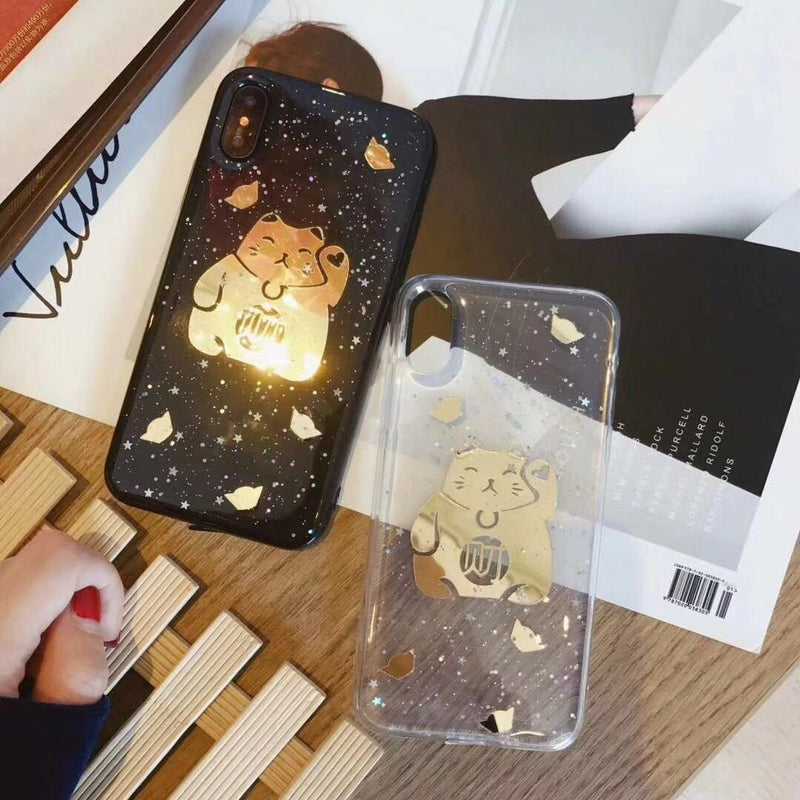 Funda Para iPhone Gato Oro Michi Suerte Dorado Hombre Mujer