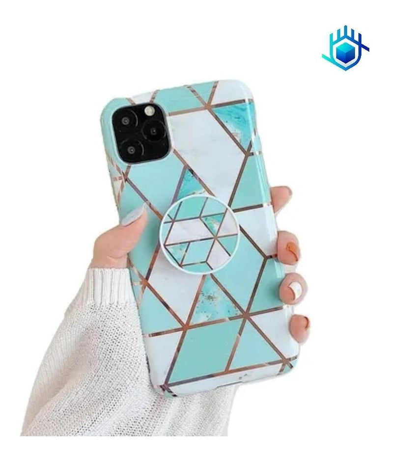 Funda Geometria Compatible Con iPhone Marmol Mujer Dama Case