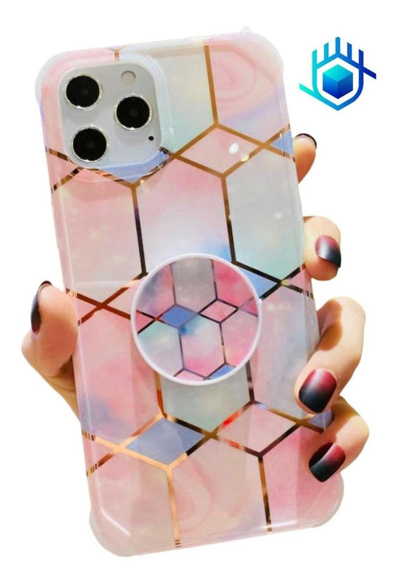 Funda Compatible Con Galaxy Marmol Geometria Mujer Protector