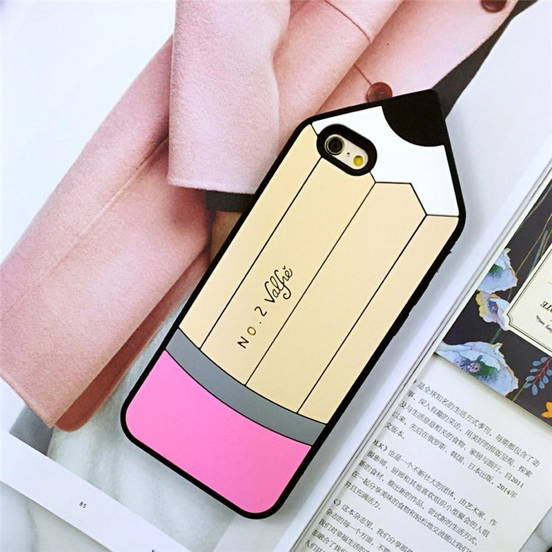 Funda Para iPhone Lapiz 3d Maestro Estudiante Silicona Mujer