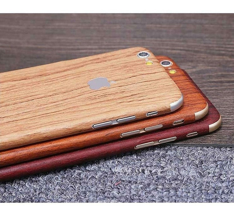 Sticker Tipo Madera iPhone Hombre Mujer Protector Pegatina