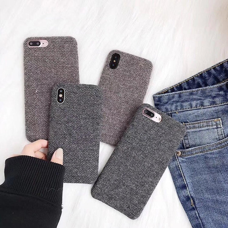 Funda Para iPhone Canvas Mezclilla Lienzo Tela Hombre Mujer