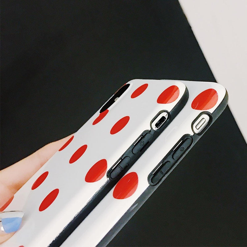 Funda para iPhone Lunares Rojo Puntos Polka Mujer Hombre 3D