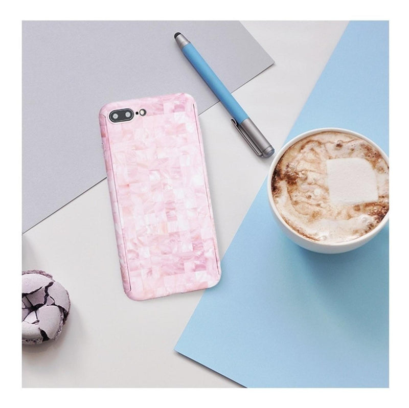 Funda 360+ Mica para iPhone Marmol Delgada Ligera Mujer Case