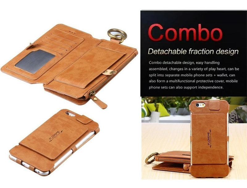 Billetera De Piel para iPhone Galaxy Hombre Cartera Tarjetas